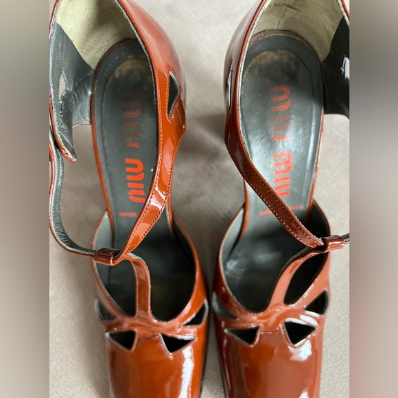 Rare! Vintage Miu Miu Prada Vernice Heels - color Burgundy/brown - size 37​